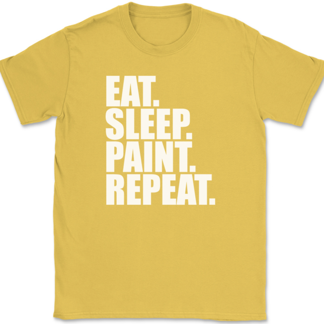 Eat Sleep Paint Repeat Painting T-Shirt Mens Tee - Image 14