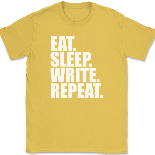 Eat Sleep Write Repeat Calligraphy T-Shirt Mens Tee - Image 14