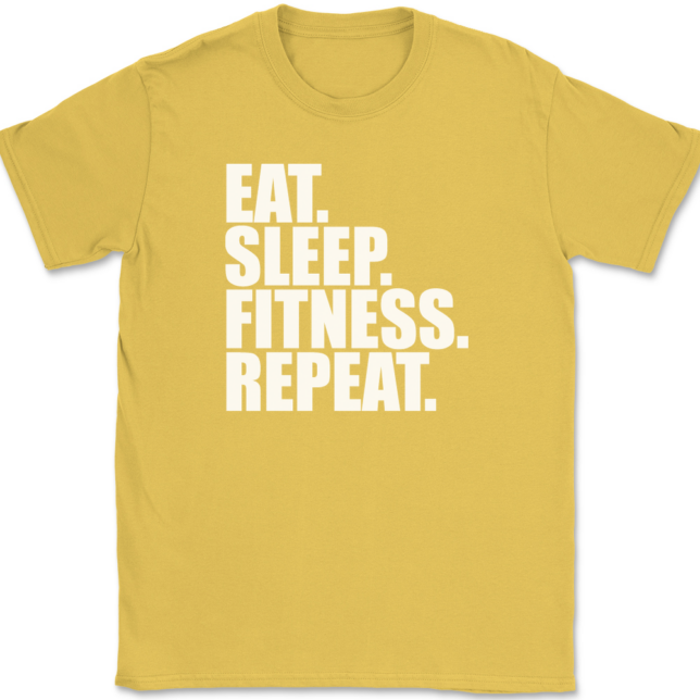 Eat Sleep Fitness Repeat T-Shirt Mens Tee - Image 14