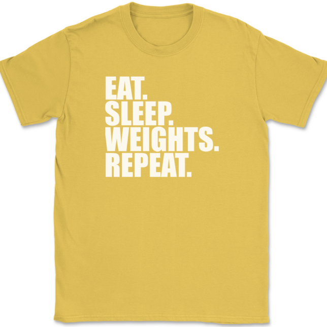 Eat Sleep Weights Repeat T-Shirt Mens Tee - Image 14