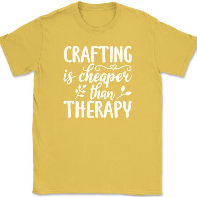 Crafting Is Cheaper Than Therapy T-Shirt Mens Tee - Image 14