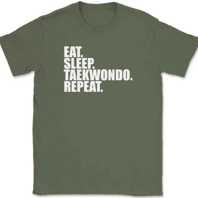 Eat Sleep Taekwondo Repeat T-Shirt Mens Tee - Image 15