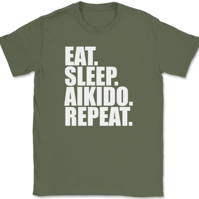 Eat Sleep Aikido Repeat T-Shirt Mens Tee - Image 15