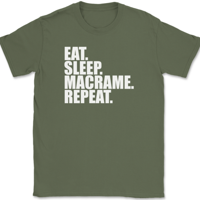 Eat Sleep Macrame Repeat Crafting T-Shirt Mens Tee - Image 15