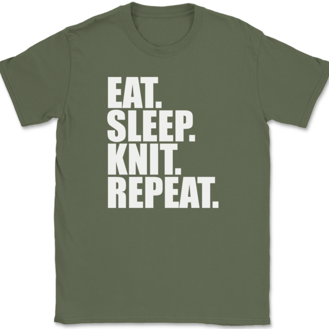 Eat Sleep Knit Repeat Knitting T-Shirt Mens Tee - Image 15