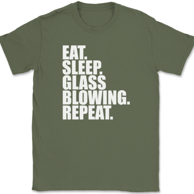 Eat Sleep Glass Blowing Repeat T-Shirt Mens Tee - Image 15