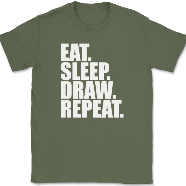 Eat Sleep Draw Repeat T-Shirt Mens Tee - Image 15