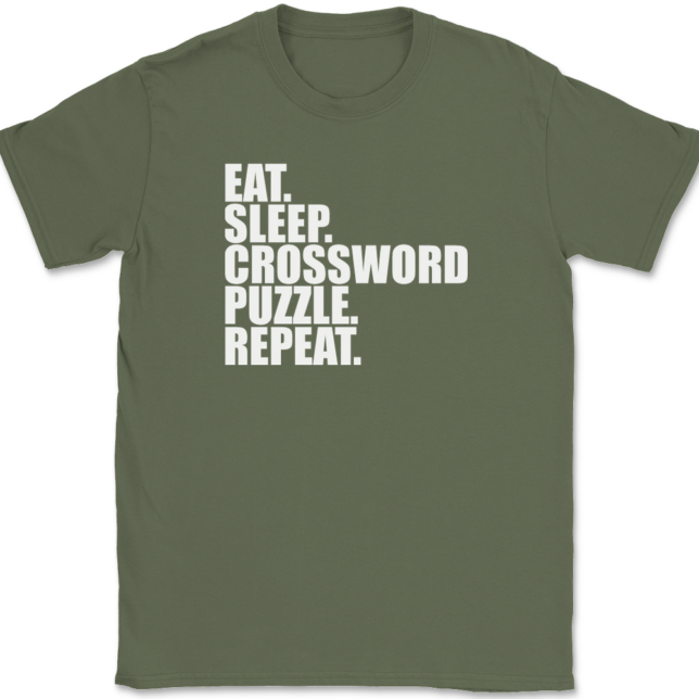 Eat Sleep Crossword Puzzle Repeat T-Shirt Mens Tee - Image 15