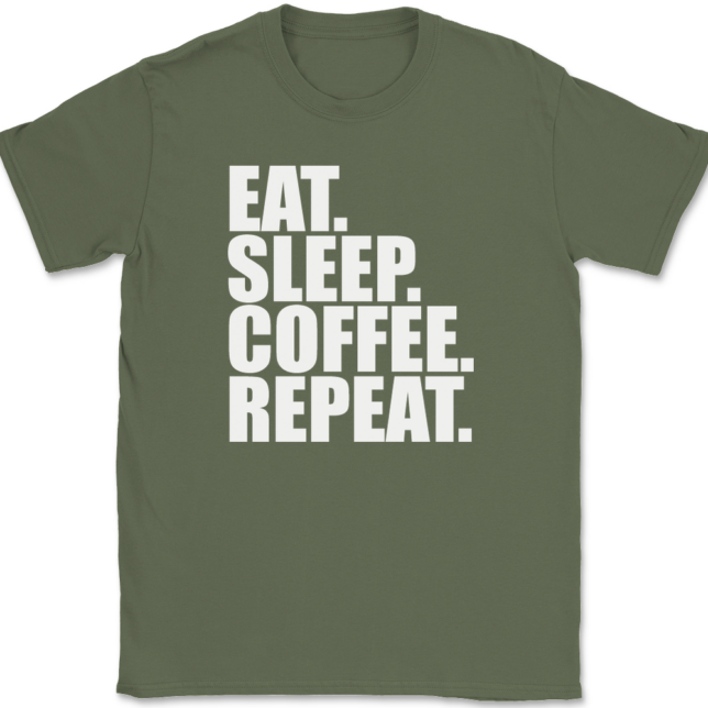 Eat Sleep Coffee Repeat T-Shirt Mens Tee - Image 15