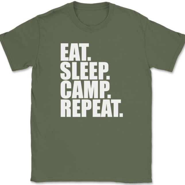 Eat Sleep Camp Repeat Camping T-Shirt Mens Tee - Image 15