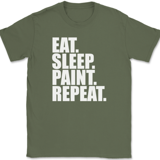 Eat Sleep Paint Repeat Painting T-Shirt Mens Tee - Image 15