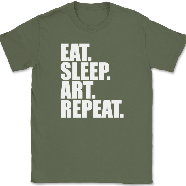 Eat Sleep Art Repeat Artist T-Shirt Mens Tee - Image 15