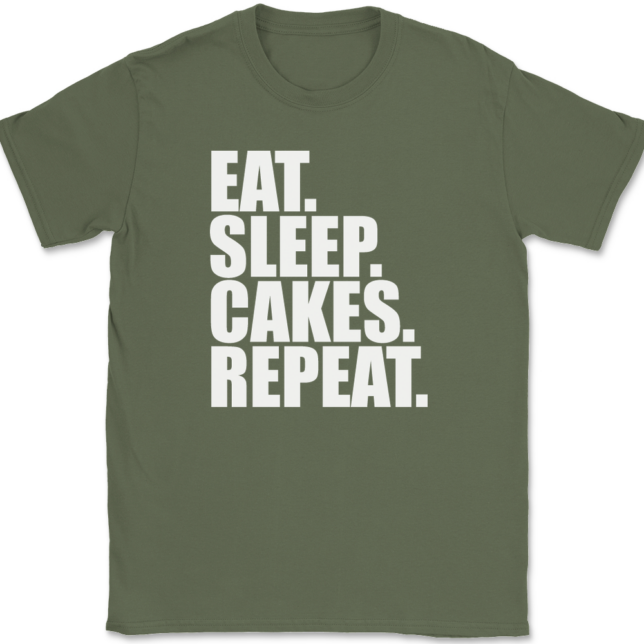 Eat Sleep Cakes Repeat T-Shirt Mens Tee - Image 15