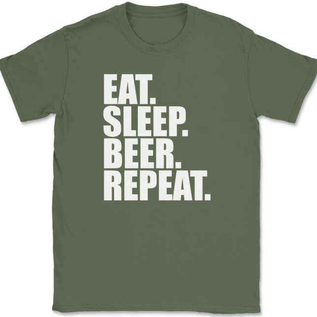 Eat Sleep Beer Repeat T-Shirt Mens Tee - Image 15