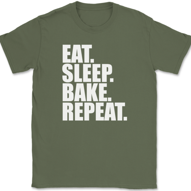 Eat Sleep Bake Repeat T-Shirt Mens Tee - Image 15