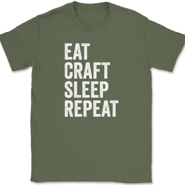 Eat Craft Sleep Repeat Crafting T-Shirt Mens Tee - Image 15