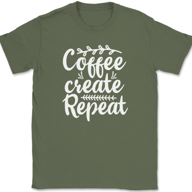 Coffee Create Repeat Crafting T-Shirt Mens Tee - Image 15