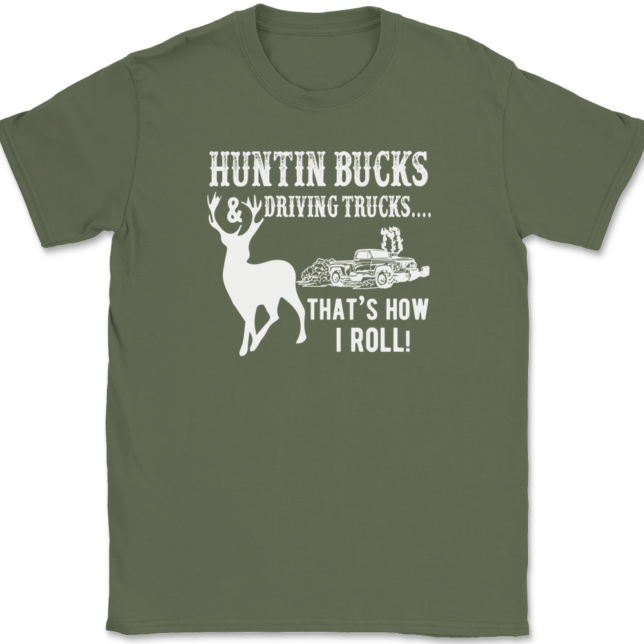 Huntin Bucks and Driving Trucks T-Shirt Mens Tee - Image 15