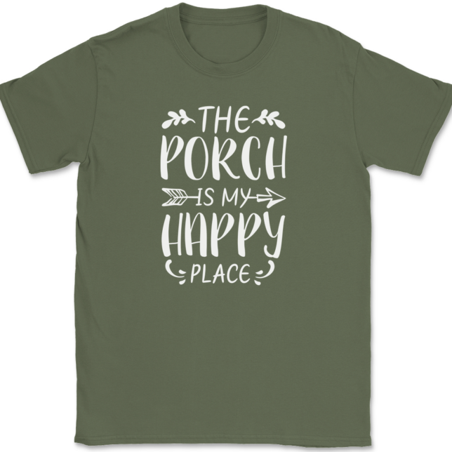 The Porch Is My Happy Place T-Shirt Mens Tee - Image 15