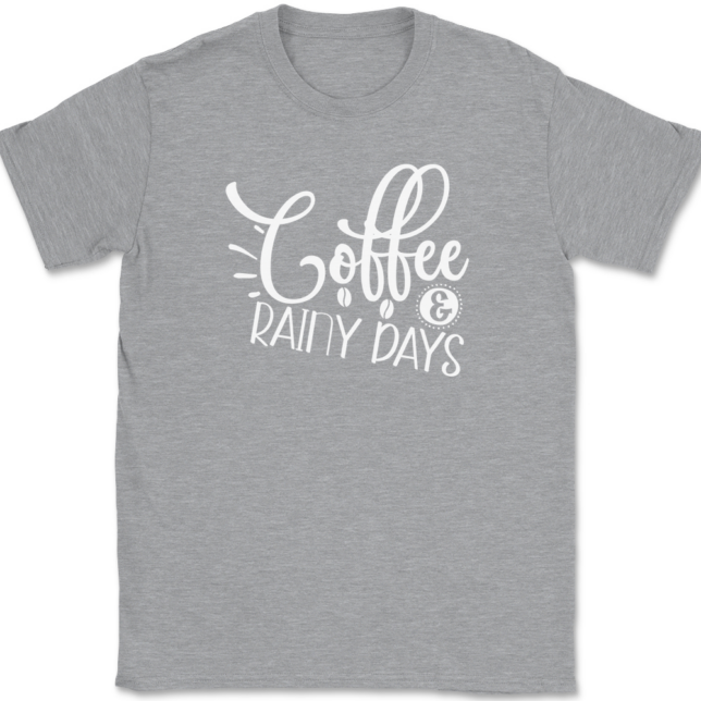 Coffee and Rainy Days T-Shirt Mens Tee - Image 2