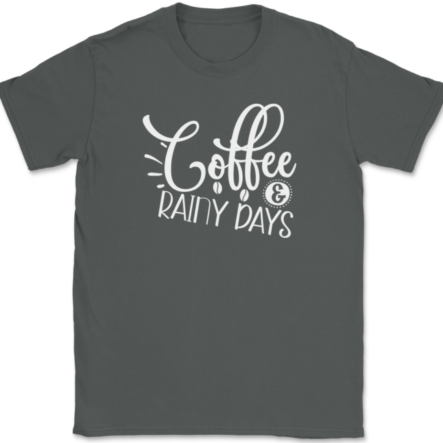 Coffee and Rainy Days T-Shirt Mens Tee - Image 3