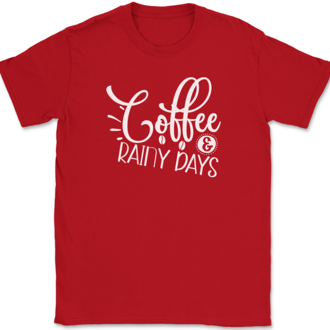 Coffee and Rainy Days T-Shirt Mens Tee - Image 4