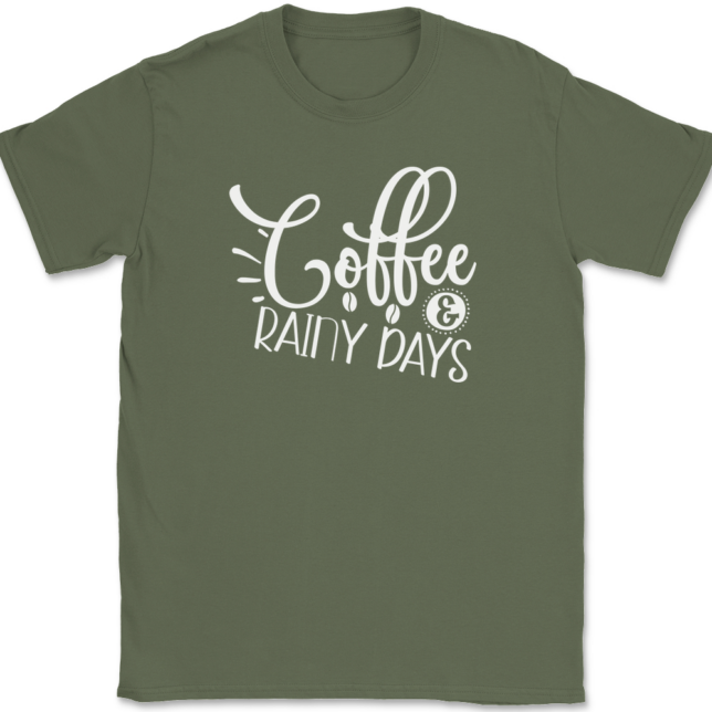 Coffee and Rainy Days T-Shirt Mens Tee - Image 15