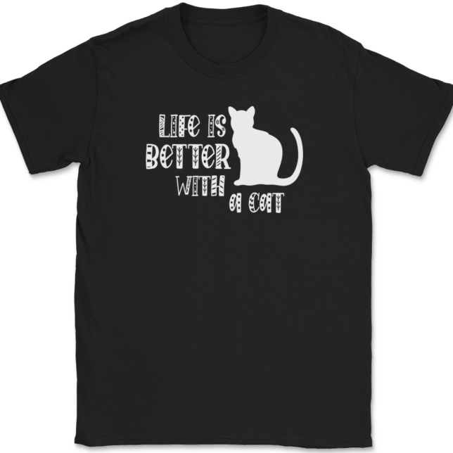 Life Is Better With A Cat T-Shirt Mens Tee