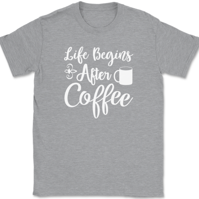 Life Begins After Coffee T-Shirt Mens Tee - Image 2