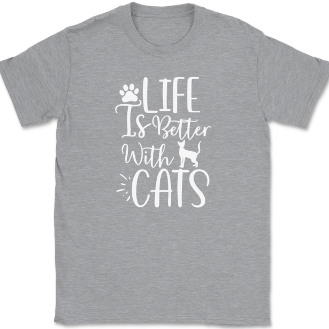 Life Is Better With Cats T-Shirt Mens Tee - Image 2