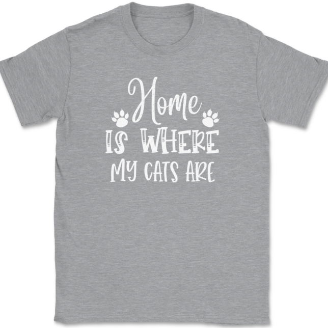 Home Is Where My Cats Are T-Shirt Mens Tee - Image 2