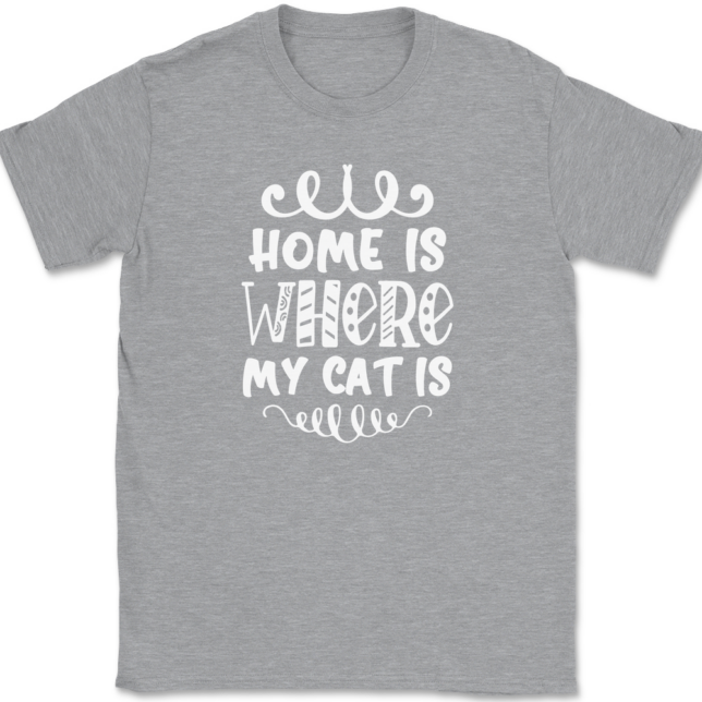 Home Is Where My Cat Is T-Shirt Mens Tee - Image 2