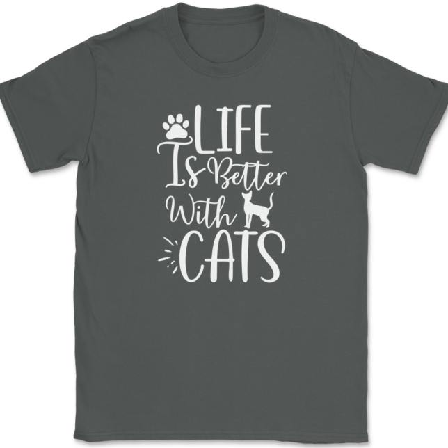 Life Is Better With Cats T-Shirt Mens Tee - Image 3