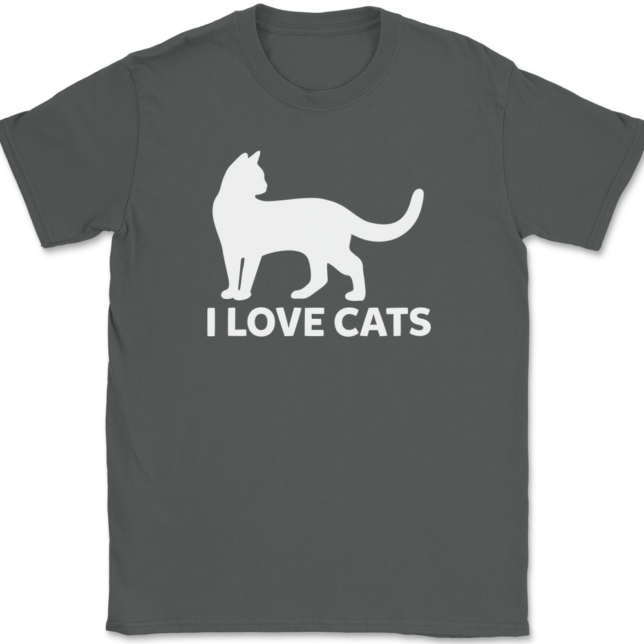 I Love Cats T-Shirt Mens Tee - Image 3