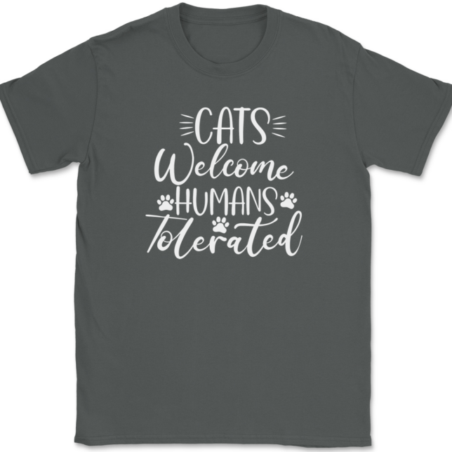 Cats Welcome Human Tolerated T-Shirt Mens Tee - Image 3