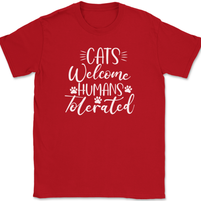 Cats Welcome Human Tolerated T-Shirt Mens Tee - Image 4