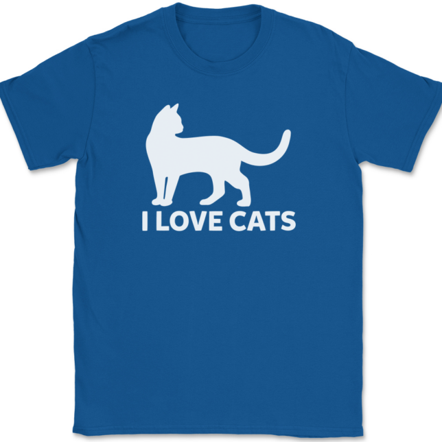 I Love Cats T-Shirt Mens Tee - Image 5