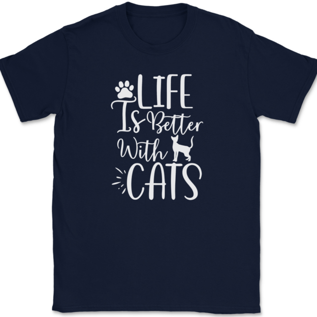 Life Is Better With Cats T-Shirt Mens Tee - Image 6