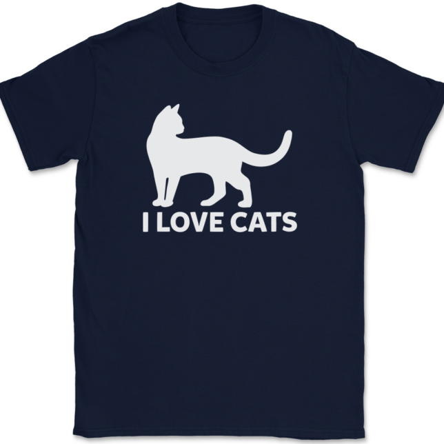 I Love Cats T-Shirt Mens Tee - Image 6