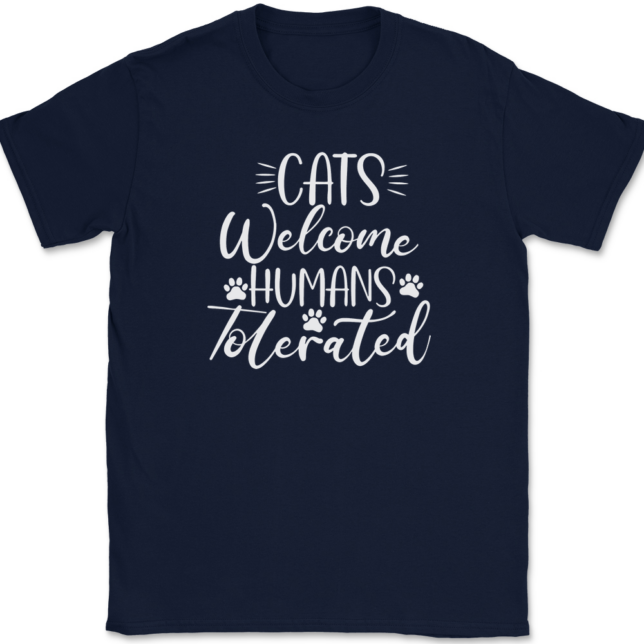 Cats Welcome Human Tolerated T-Shirt Mens Tee - Image 6