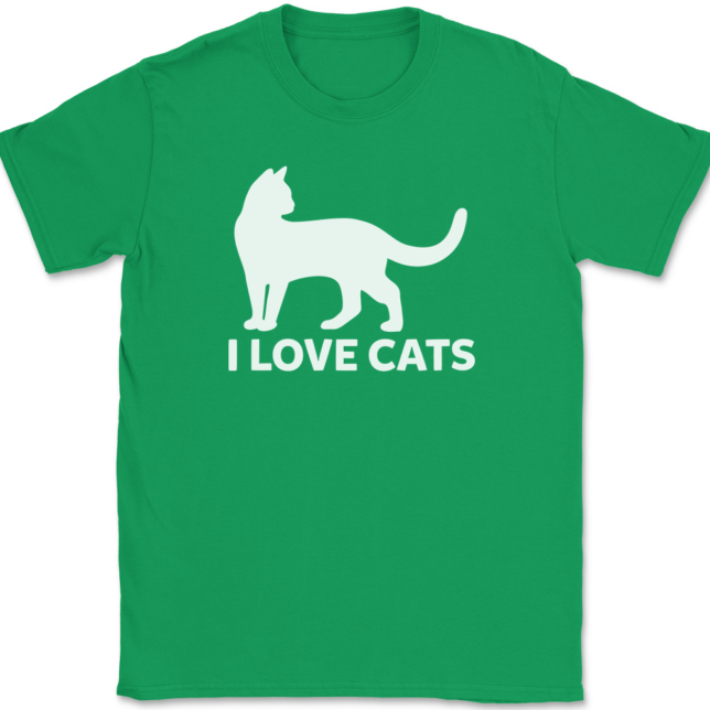 I Love Cats T-Shirt Mens Tee - Image 7