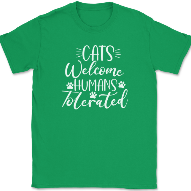 Cats Welcome Human Tolerated T-Shirt Mens Tee - Image 7