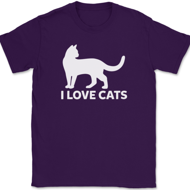 I Love Cats T-Shirt Mens Tee - Image 8