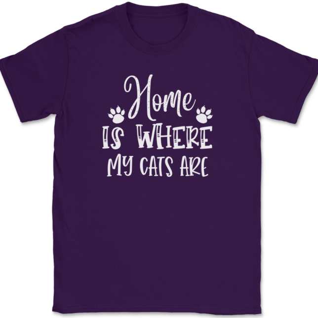 Home Is Where My Cats Are T-Shirt Mens Tee - Image 8