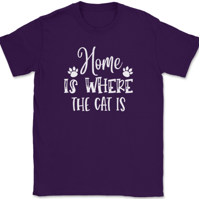 Home Is Where The Cat Is T-Shirt Mens Tee - Image 8