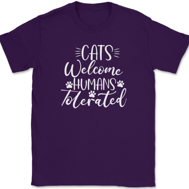 Cats Welcome Human Tolerated T-Shirt Mens Tee - Image 8