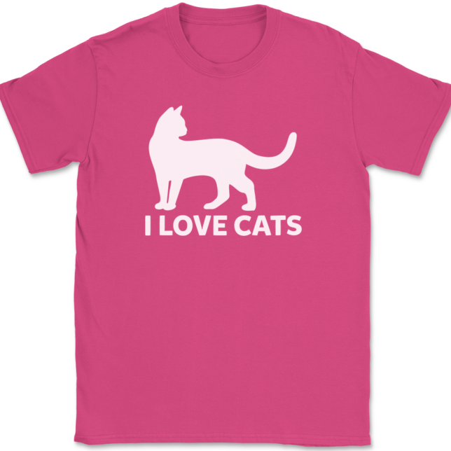 I Love Cats T-Shirt Mens Tee - Image 9