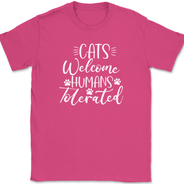 Cats Welcome Human Tolerated T-Shirt Mens Tee - Image 9