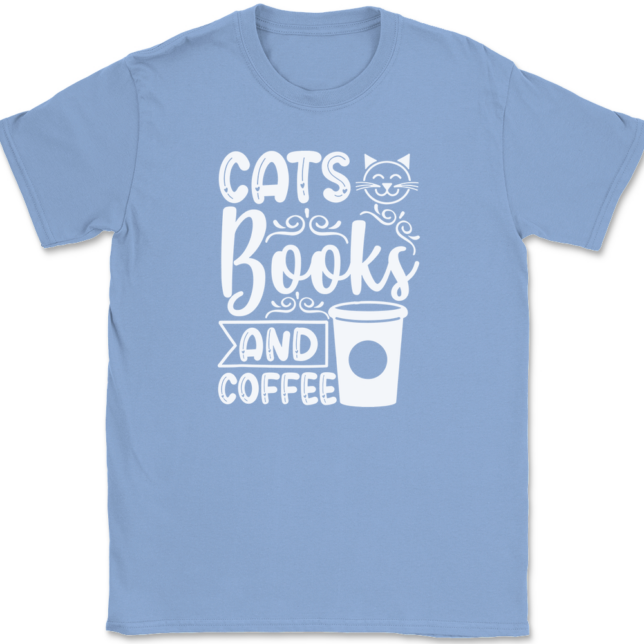 Cats Books and Coffee T-Shirt Mens Tee - Image 10