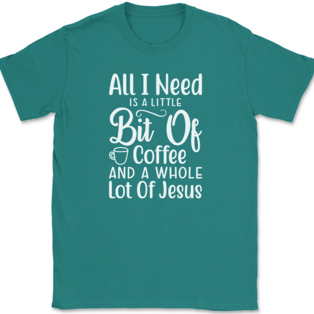 Little Bit of Coffee Whole Lotta Jesus T-Shirt Mens Tee - Image 11